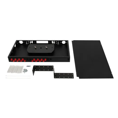 Кросс оптический 19" (ШКОС) укомплектованный на 16 FC портов, черный (комплект с розетками)