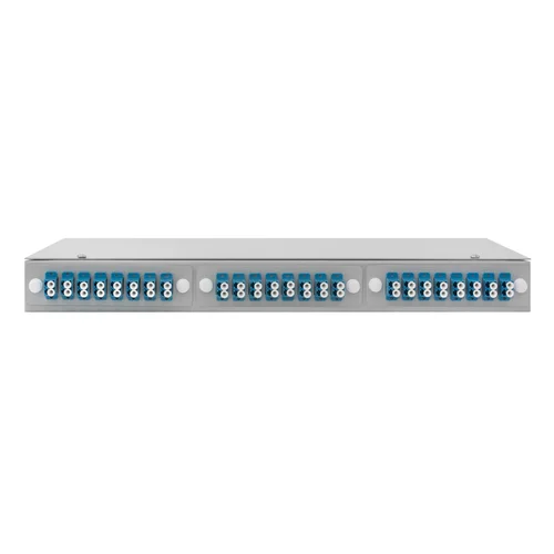 Кросс оптический 19" (ШКОС) укомплектованный на 48 LC портов (комплект с розетками и пигтейлами)