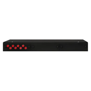 Кросс оптический 19" (ШКОС) укомплектованный на 8 FC портов, черный (комплект с розетками)