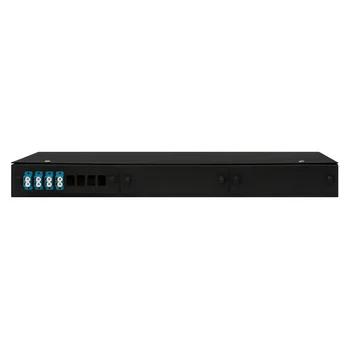 Кросс оптический 19" (ШКОС) укомплектованный на 8 LC портов, черный (комплект с розетками и пигтейлами)