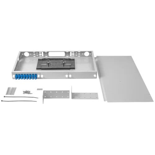 Кросс оптический 19" (ШКОС) укомплектованный на 8 SC портов (с розетками)