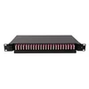 Кросс оптический 19" (ШКОС) на 24 порта LC Quadro, выдвижной, 1U, черный (комплект с розетками и пигтейлами)