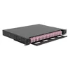 Кросс оптический 19" (ШКОС) на 24 порта LC Quadro, выдвижной, 1U, черный (комплект с розетками и пигтейлами)
