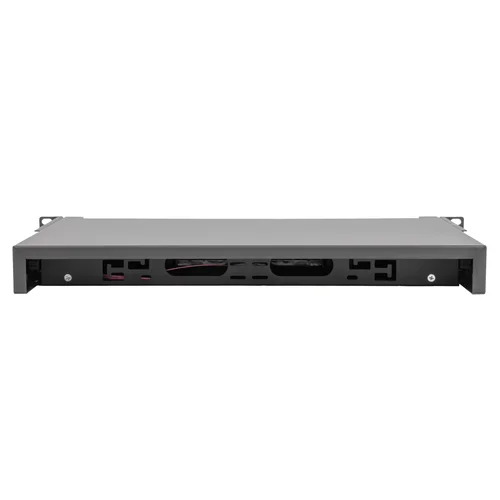 Кросс оптический 19" (ШКОС) на 24 порта LC Quadro, выдвижной, 1U, черный (комплект с розетками и пигтейлами)