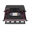 Кросс оптический 19" (ШКОС) на 24 порта LC Quadro, выдвижной, 1U, черный (комплект с розетками и пигтейлами)