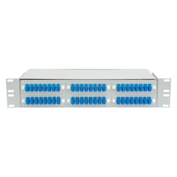 Кросс оптический 19" (ШКОС) укомплектованный на 48 SC портов (комплект с розетками и пигтейлами)