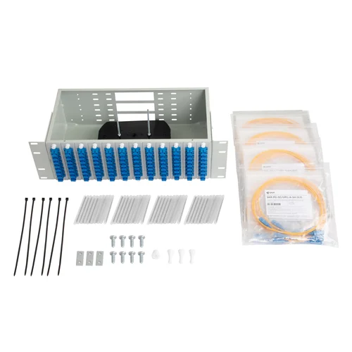 Кросс оптический 19" (ШКОС) укомплектованный на 96 SC портов (комплект с розетками и пигтейлами)