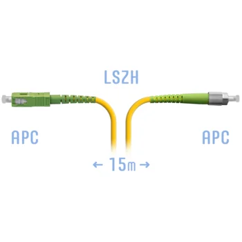 Патчкорд оптический FC/APC-SC/APC SM 15 метров