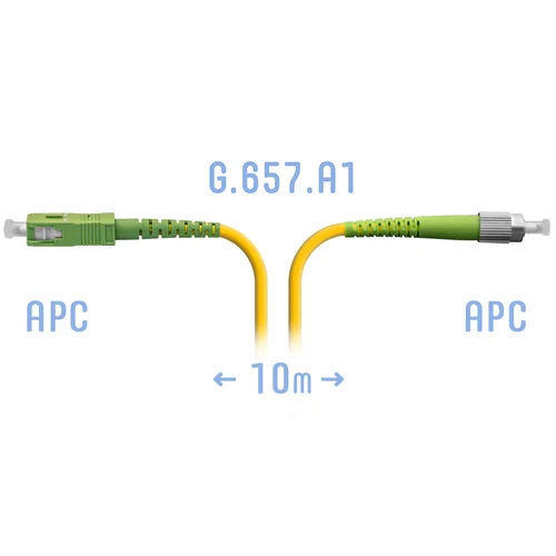 Патчкорд оптический FC/APC-SC/APC SM G.657.A1 10 метров