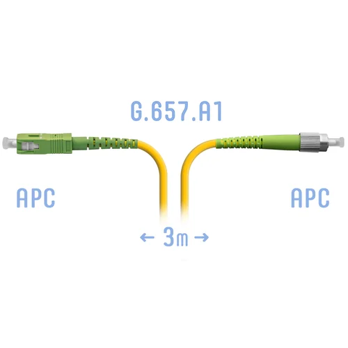 Патчкорд оптический FC/APC-SC/APC SM G.657.A1 3 метра
