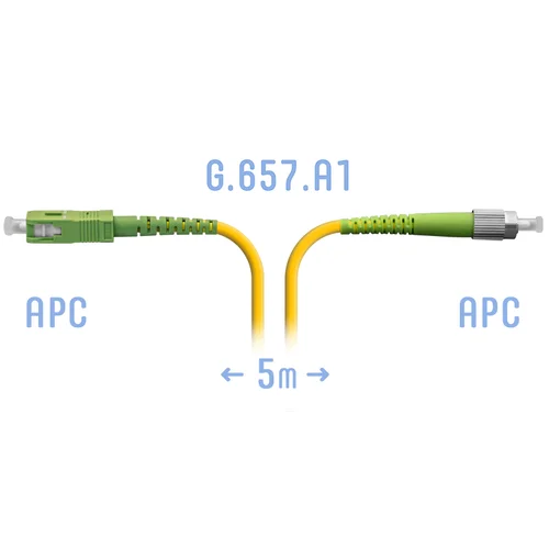 Патчкорд оптический FC/APC-SC/APC SM G.657.A1 5 метров