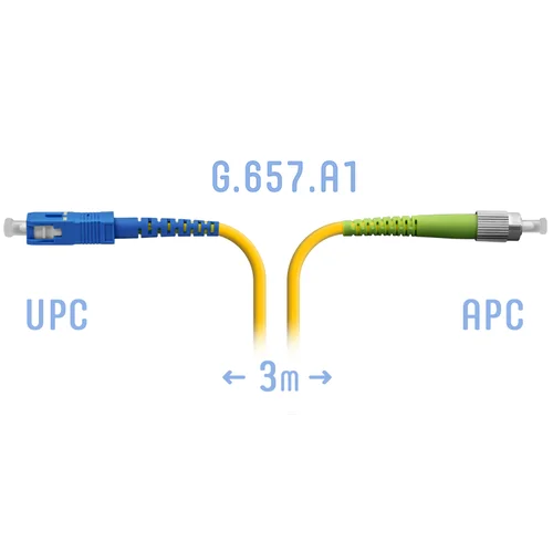 Патчкорд оптический FC/APC-SC/UPC SM G.657.A1 3 метра