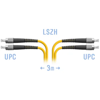 Патчкорд оптический FC/UPC SM Duplex 3 метр