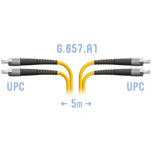 Патчкорд оптический FC/UPC SM G.657.A1 Duplex 5 метров