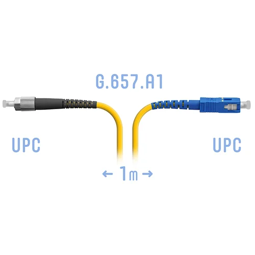Патчкорд оптический SNR-PC-FC/UPC-SC/UPC-A SM 1 м, сверхгибкое волокно