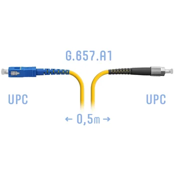 Патчкорд оптический FC/UPC-SC/UPC SM G.657.A1 0,5 метра