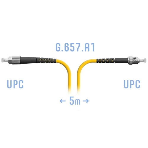 Патчкорд оптический FC/UPC-ST/UPC SM G.657.A1 5 метров
