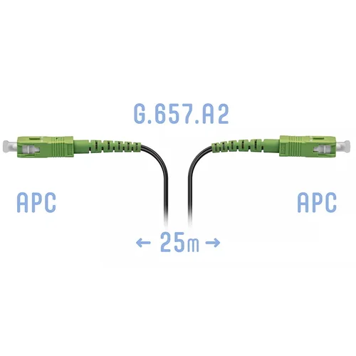 Патчкорд оптический FTTH SC/APC, кабель 604-02-01, 25 метров