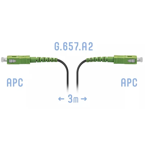 Патчкорд оптический FTTH SC/APC, кабель 604-02-01, 3 метра
