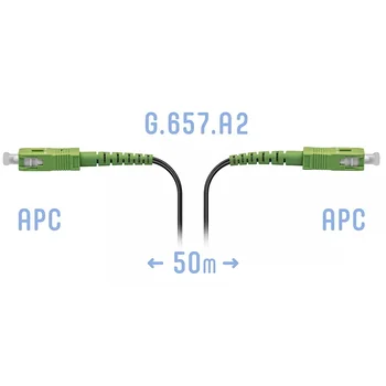 Патчкорд оптический FTTH SC/APC, кабель 604-02-01, 50 метров