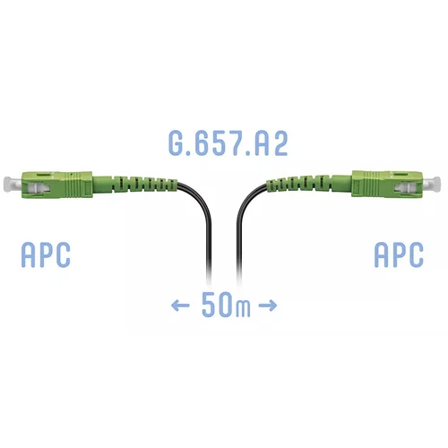 Патчкорд оптический FTTH SC/APC, кабель 604-02-01, 50 метров