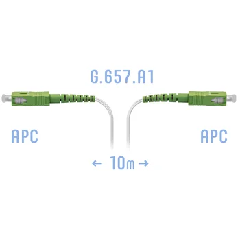 Патчкорд оптический FTTH SC/APC, кабель 604-02-01W, 10 метров