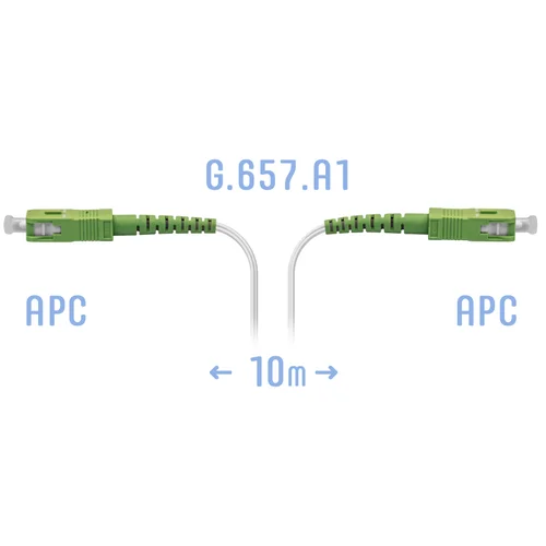 Патчкорд оптический FTTH SC/APC, кабель 604-02-01W, 10 метров