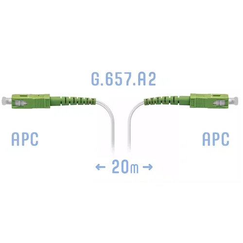 Патчкорд оптический FTTH SC/APC, кабель 604-02-01W, 20 метров