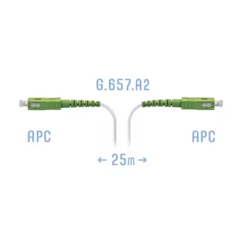 Патчкорд оптический FTTH SC/APC, кабель 604-02-01W, 25 метров