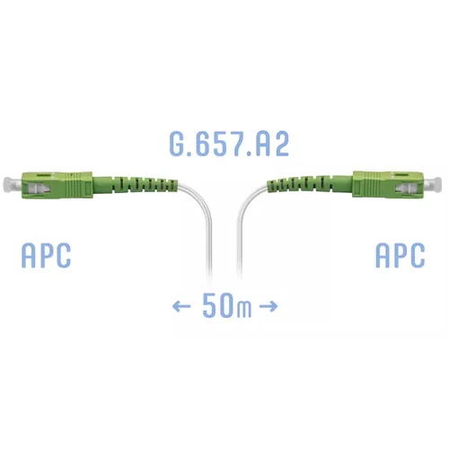 Патчкорд оптический FTTH SC/APC, кабель 604-02-01W, 50 метров