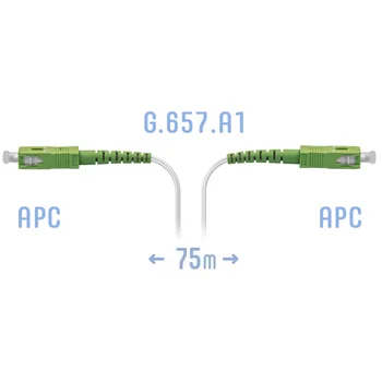 Патчкорд оптический FTTH SC/APC, кабель 604-02-01W, 75 метров