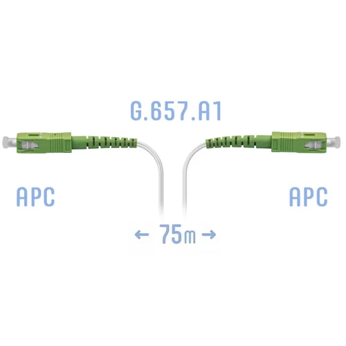 Патчкорд оптический FTTH SC/APC, кабель 604-02-01W, 75 метров