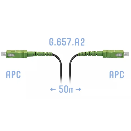 Патчкорд оптический FTTH SC/APC, кабель 604-04-01, 50 метров