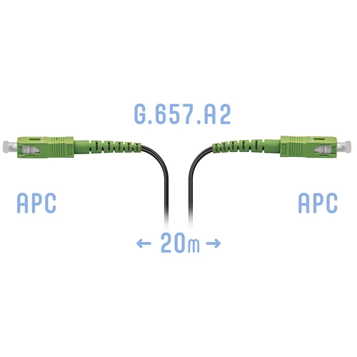 Патчкорд оптический FTTH SC/APC, кабель 604-06-01, 20 метров