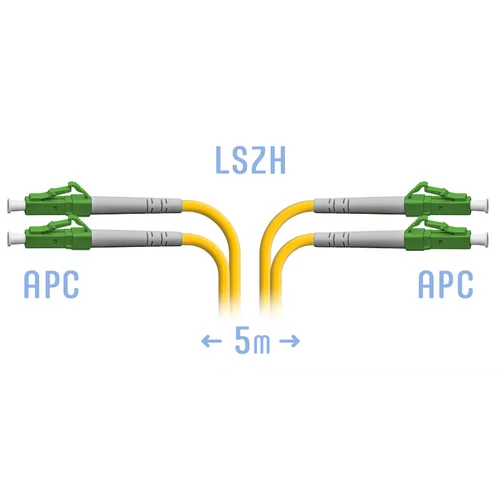 Патчкорд оптический LC/APC SM Duplex 5 метров