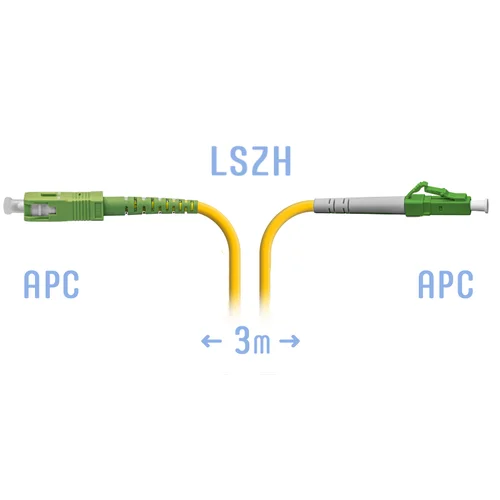 Патчкорд оптический LC/APC-SC/APC SM 3 метра, 2мм