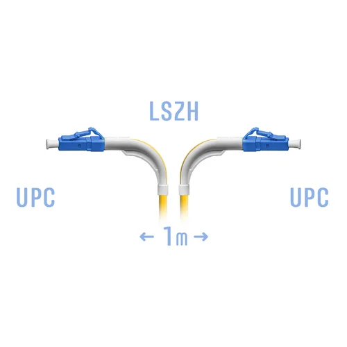 Патчкорд оптический LC/UPC SM (угловой) 1 метр