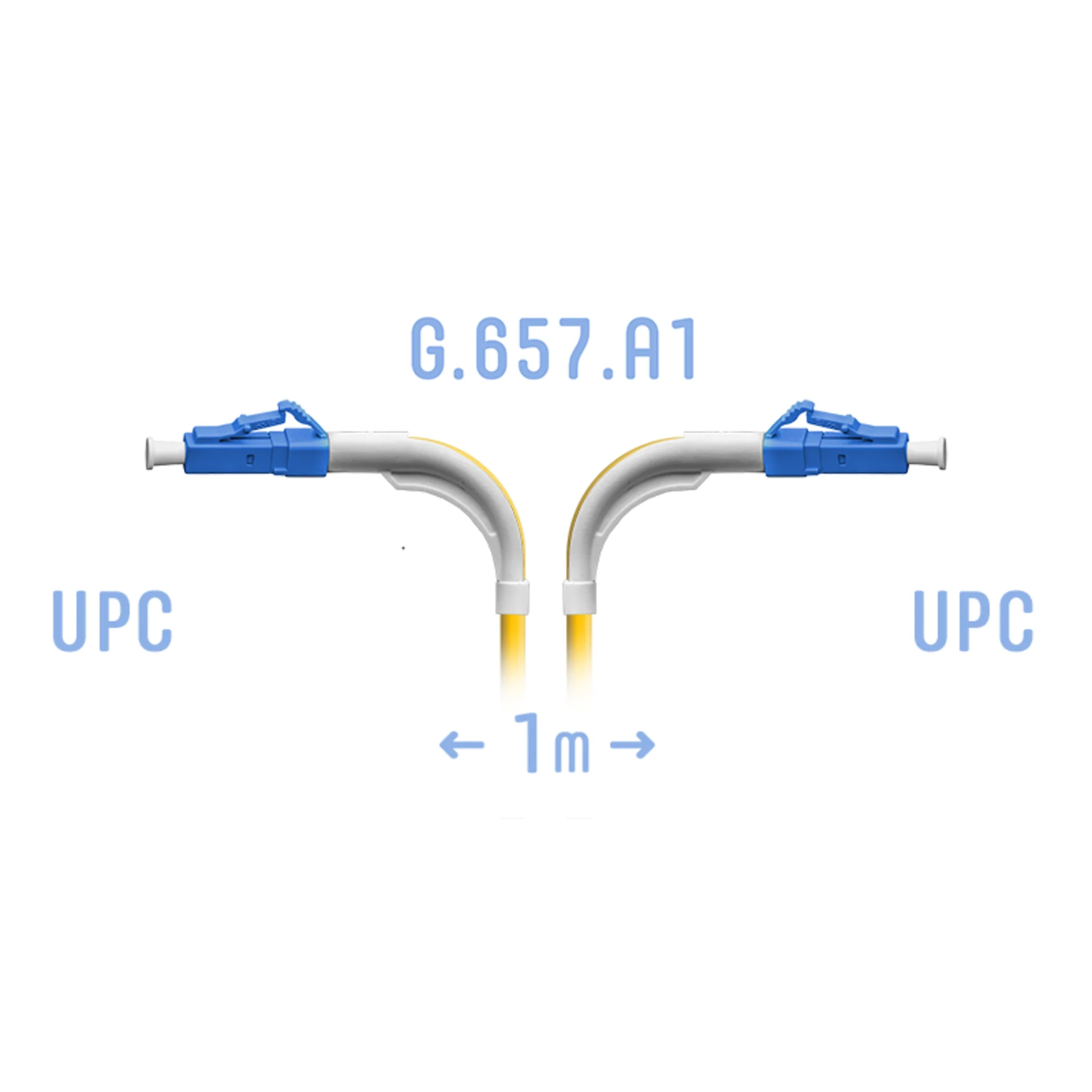 Патчкорд оптический LC/UPC SM G.657.A1 (угловой) 1 метр