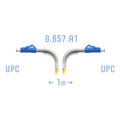 Патчкорд оптический LC/UPC SM G.657.A1 (угловой) 1 метр