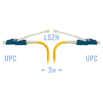 Патчкорд оптический LC/UPC SM Duplex (HD) 3 метра, волокно G.657.A1