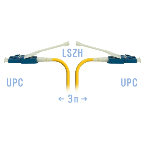 Патчкорд оптический LC/UPC SM Duplex (HD) 3 метра, волокно G.657.A1