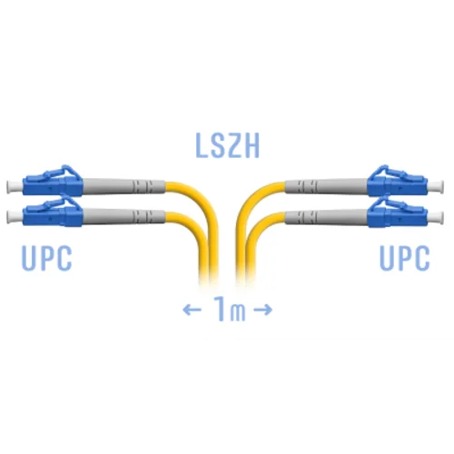 Патчкорд оптический LC/UPC SM Duplex 1 метр