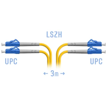 Патчкорд оптический LC/UPC SM Duplex 3 метра
