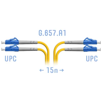 Патчкорд оптический LC/UPC SM G.657.A1 Duplex 15 метров