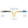 Патчкорд оптический LC/UPC-FC/UPC SM G.657.A1 15 метров