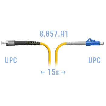 Патчкорд оптический LC/UPC-FC/UPC SM G.657.A1 15 метров