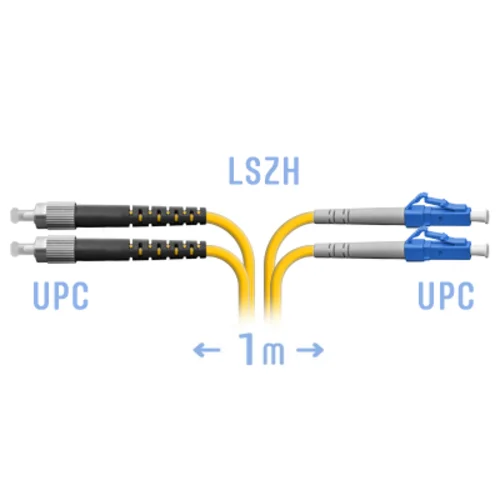 Патчкорд оптический LC-FC/UPC SM Duplex 1метр