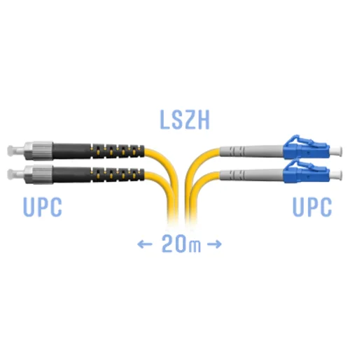 Патчкорд LC-FC/UPC SM, 20 метров дуплексный