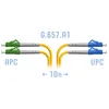 Патчкорд оптический LC/UPC-LC/APC SM G.657.A1 Duplex 10 метров