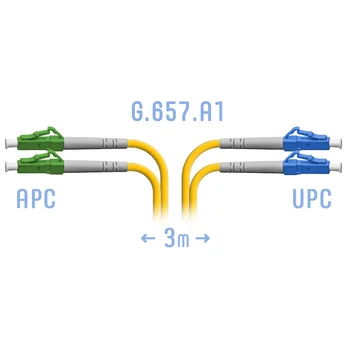Патчкорд оптический LC/UPC-LC/APC SM G.657.A1 Duplex 3 метра
